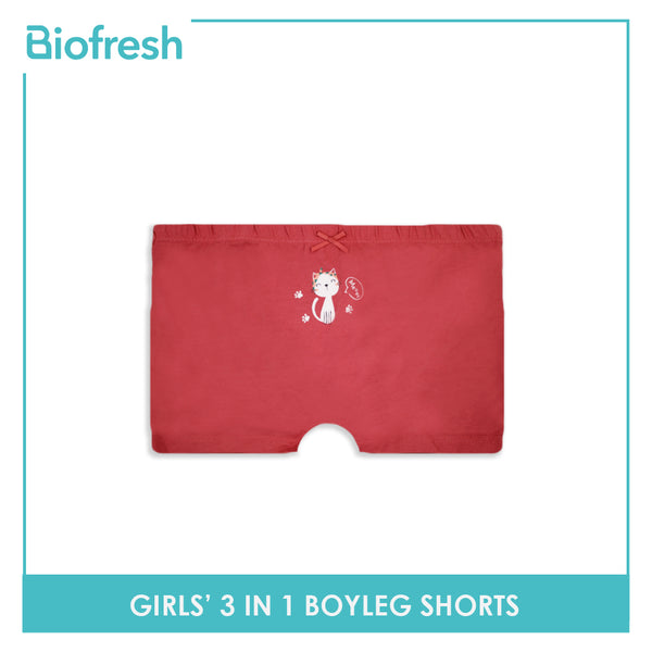 Biofresh Girls' Antimicrobial Boyleg Shorts 3 pieces in a pack UGPBG2302