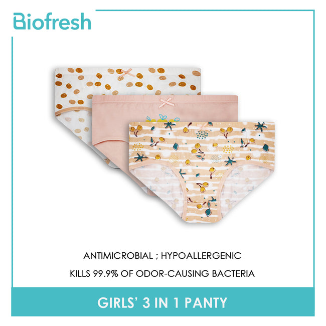 Biofresh Girls’ Antimicrobial Cotton Panty 3 Pieces In A Pack UGPKG4102