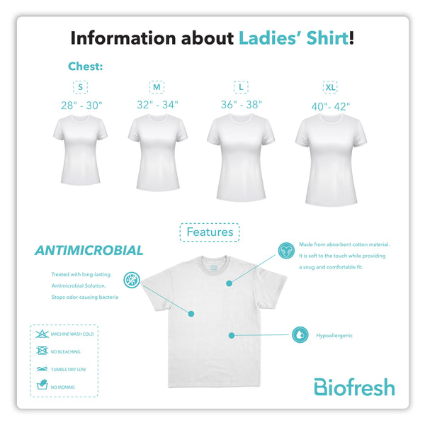 Biofresh Ladies' Antimicrobial Cotton Premium Slim Fit Roundneck Shirt 1 piece ULSR2