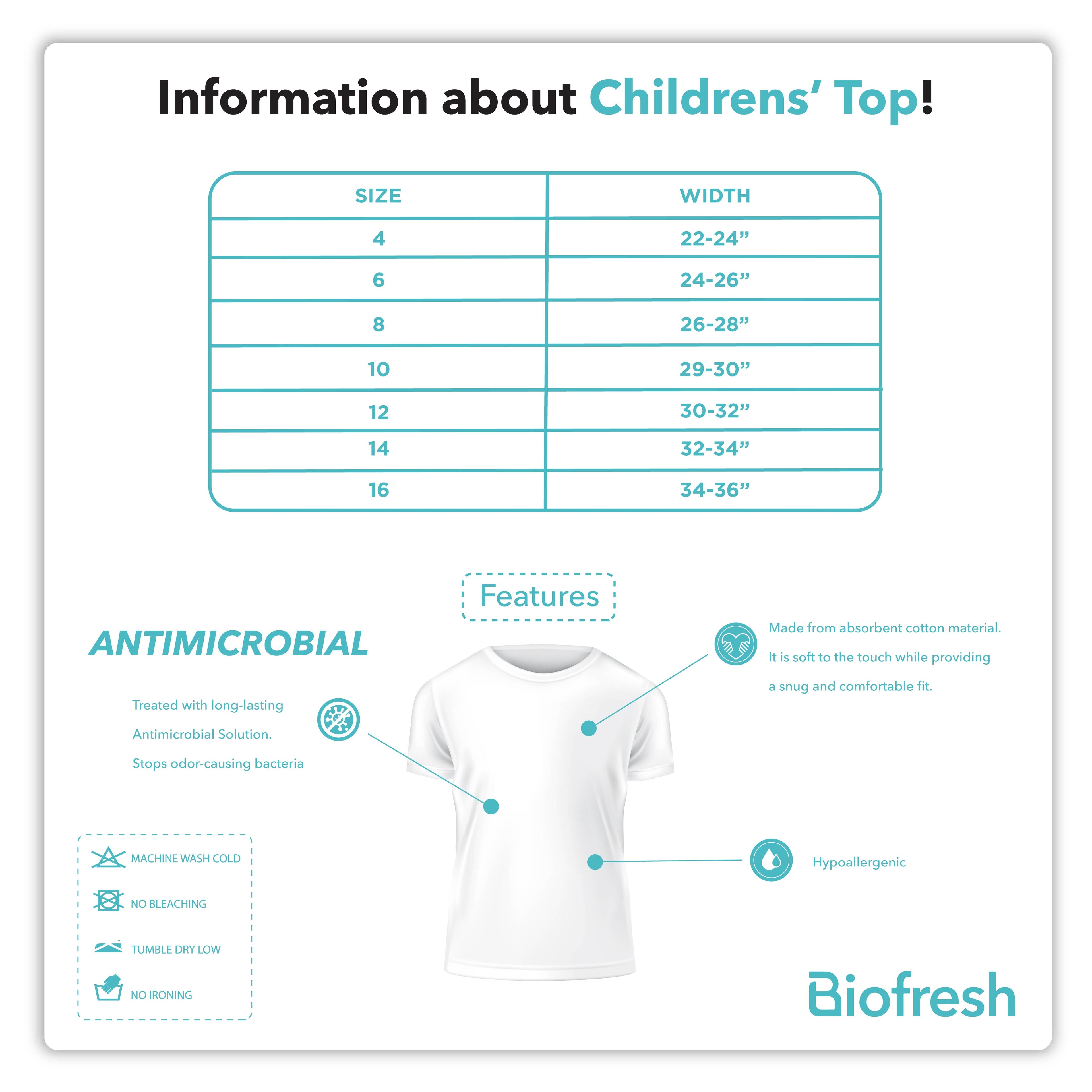Biofresh Girls' Antimicrobial Cotton Sleeveless Shirt 1 piece UGCSS1