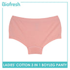 Biofresh Ladies' Antimicrobial Cotton Boyleg Panty 3 pieces in a pack ULPBG13