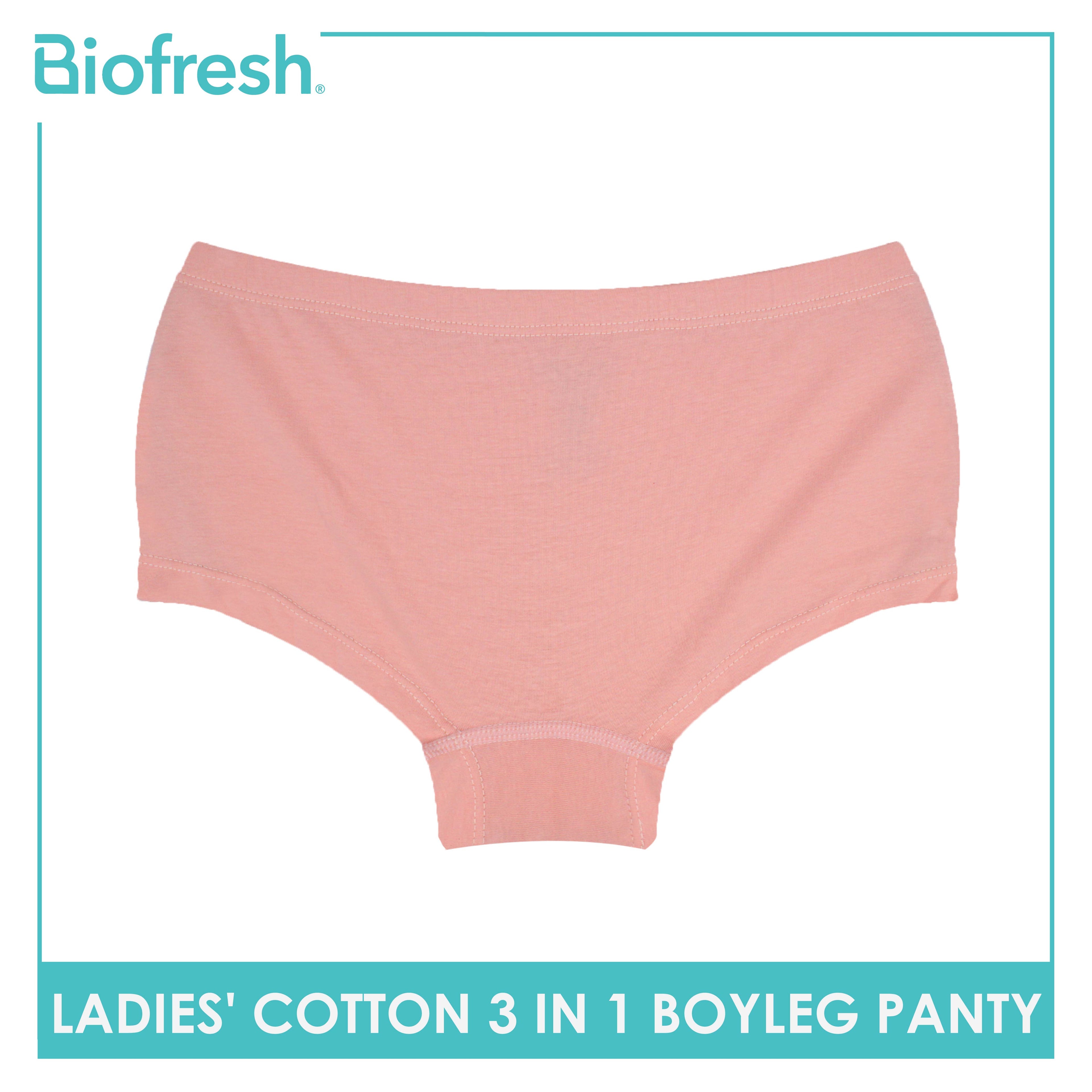Biofresh Ladies' Antimicrobial Cotton Boyleg Panty 3 pieces in a pack ULPBG13