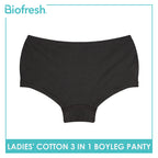 Biofresh Ladies' Antimicrobial Cotton Boyleg Panty 3 pieces in a pack ULPBG13