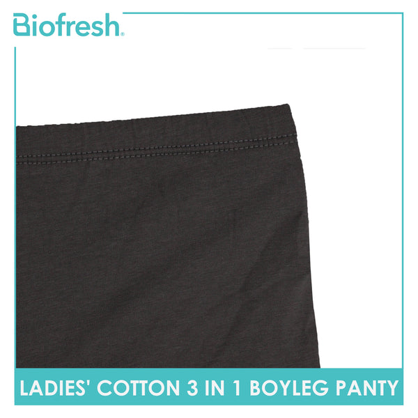 Biofresh Ladies' Antimicrobial Cotton Boyleg Panty 3 pieces in a pack ULPBG13