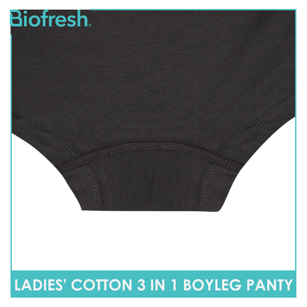 Biofresh Ladies' Antimicrobial Cotton Boyleg Panty 3 pieces in a pack ULPBG13