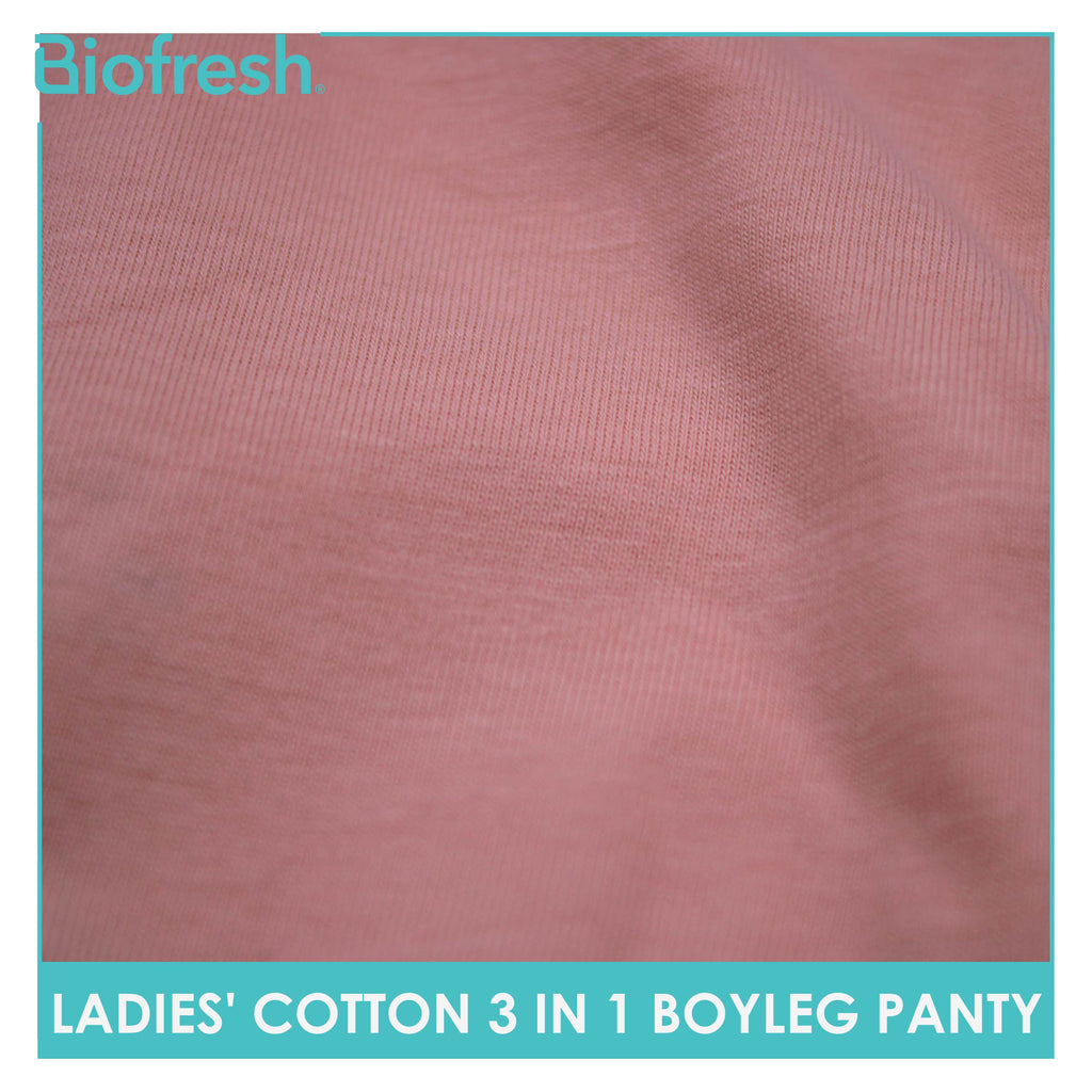 Biofresh Ladies' Antimicrobial Cotton Boyleg Panty 3 pieces in a pack ULPBG13