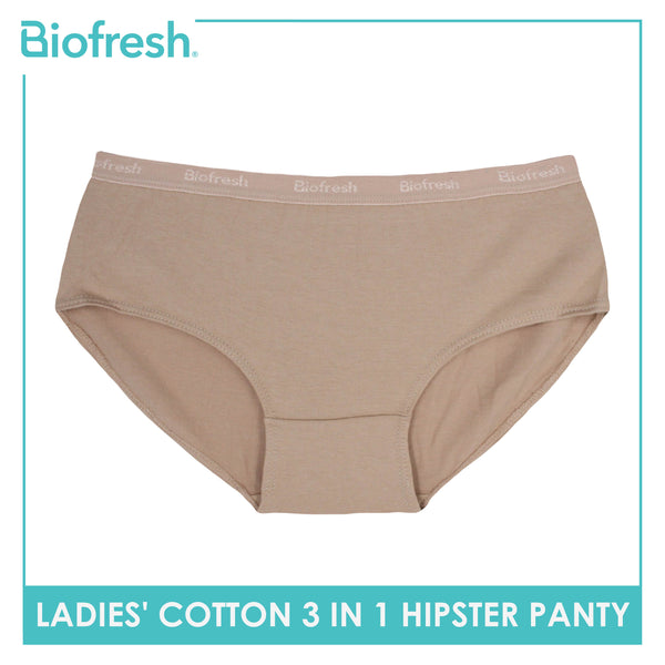 Biofresh Ladies' Antimicrobial Cotton Hipster Panty 3 pieces in a pack ULPHG0401