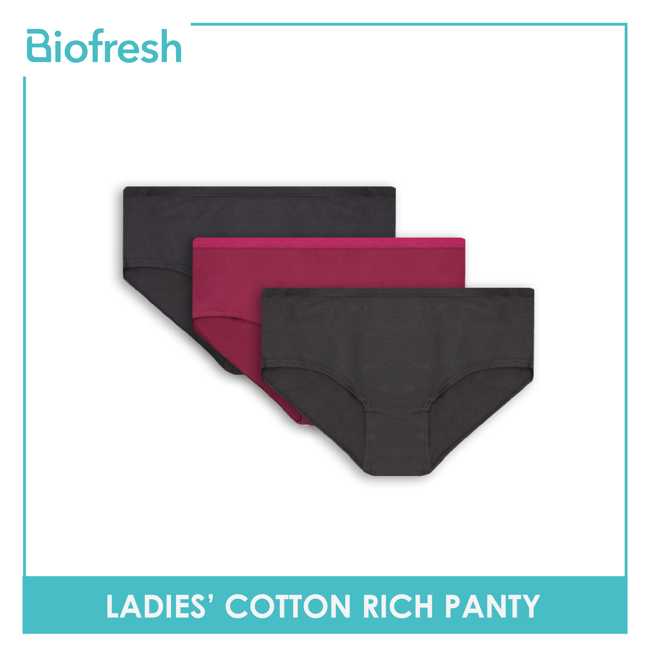 Biofresh Ladies' Antimicrobial Cotton Boyleg Panty (3 pcs/pack