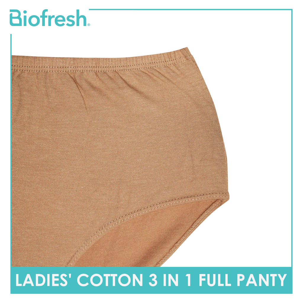 Biofresh Ladies' Antimicrobial Cotton Full Panty 3 pieces in a pack ULPRG1