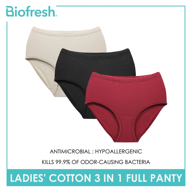 Biofresh Ladies' Antimicrobial Cotton Full Panty 3 pieces in a pack