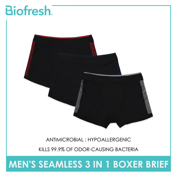 Biofresh Men's Antimicrobial Seamless Boxer Brief 3 pieces in a pack UMBBG10