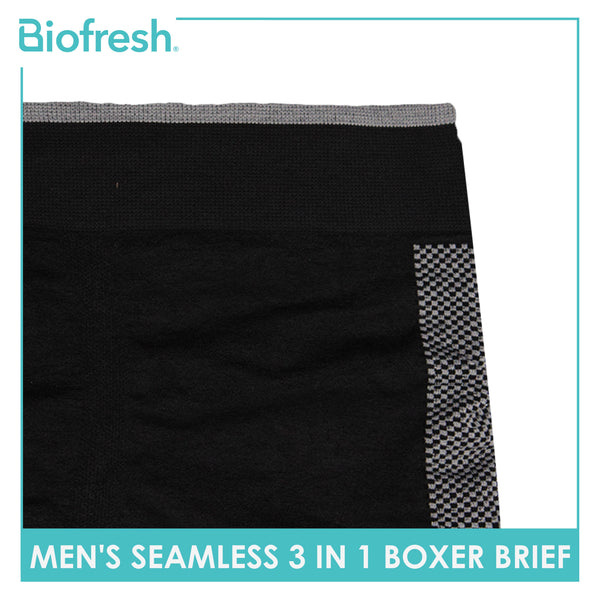 Biofresh Men's Antimicrobial Seamless Boxer Brief 3 pieces in a pack UMBBG10