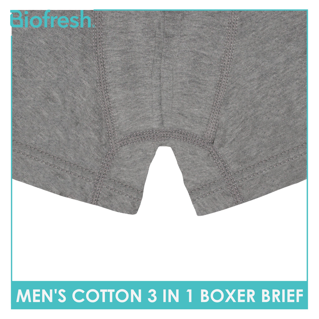 Biofresh Men's Antimicrobial Cotton Boxer Brief 3 pieces in a pack UMBBG12