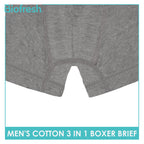 Biofresh Men's Antimicrobial Cotton Boxer Brief 3 pieces in a pack UMBBG12