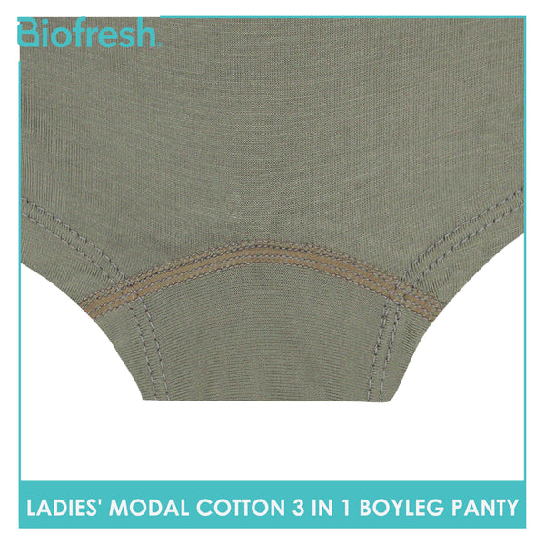 Biofresh Ladies' Antimicrobial Modal Cotton Boyleg Panty 3 pieces in a pack ULPBG14