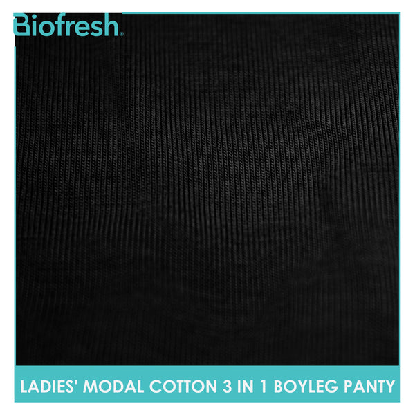 Biofresh Ladies' Antimicrobial Modal Cotton Boyleg Panty 3 pieces in a pack ULPBG14