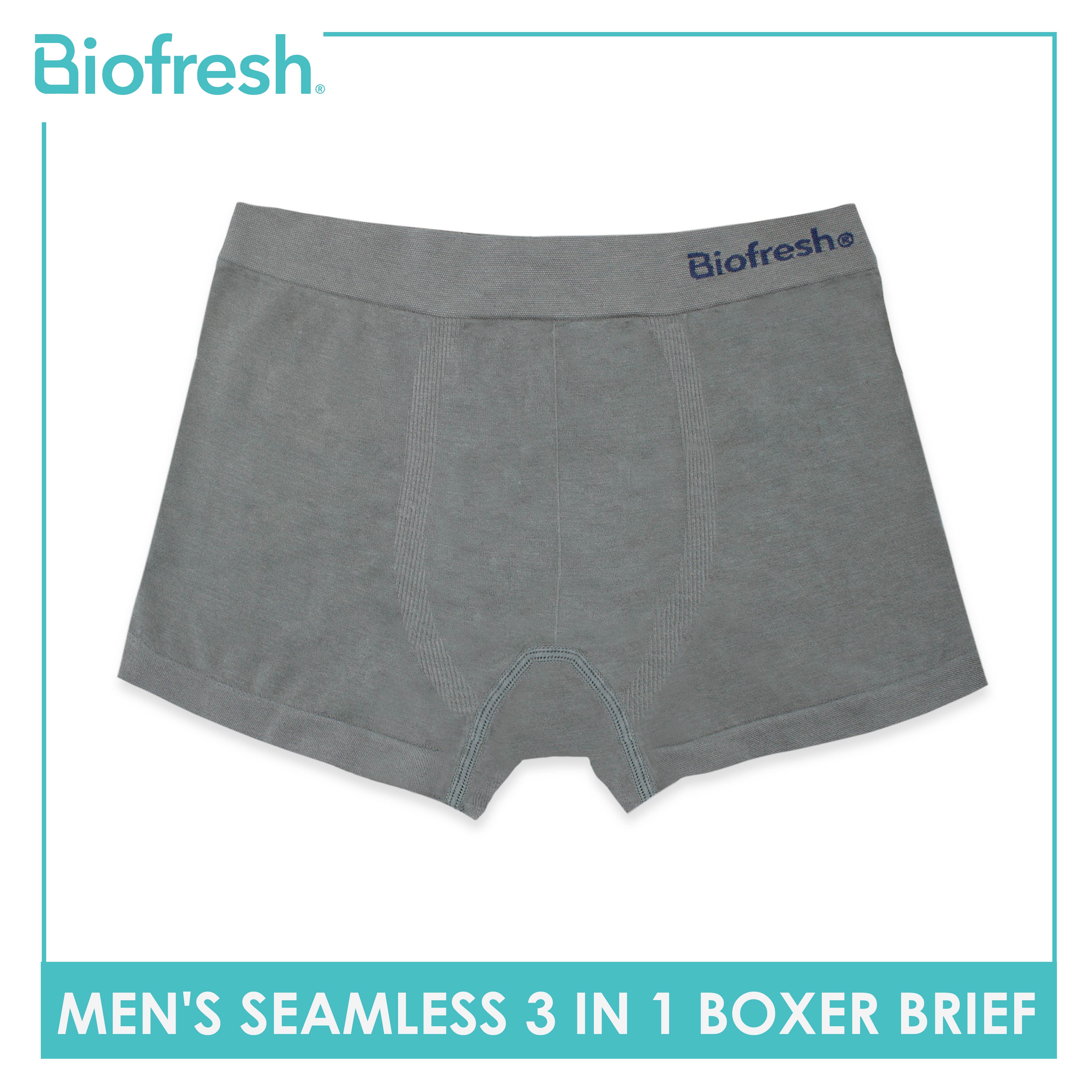 Biofresh UMBBG10 Men's Antimicrobial Seamless Boxer Brief 3 pieces