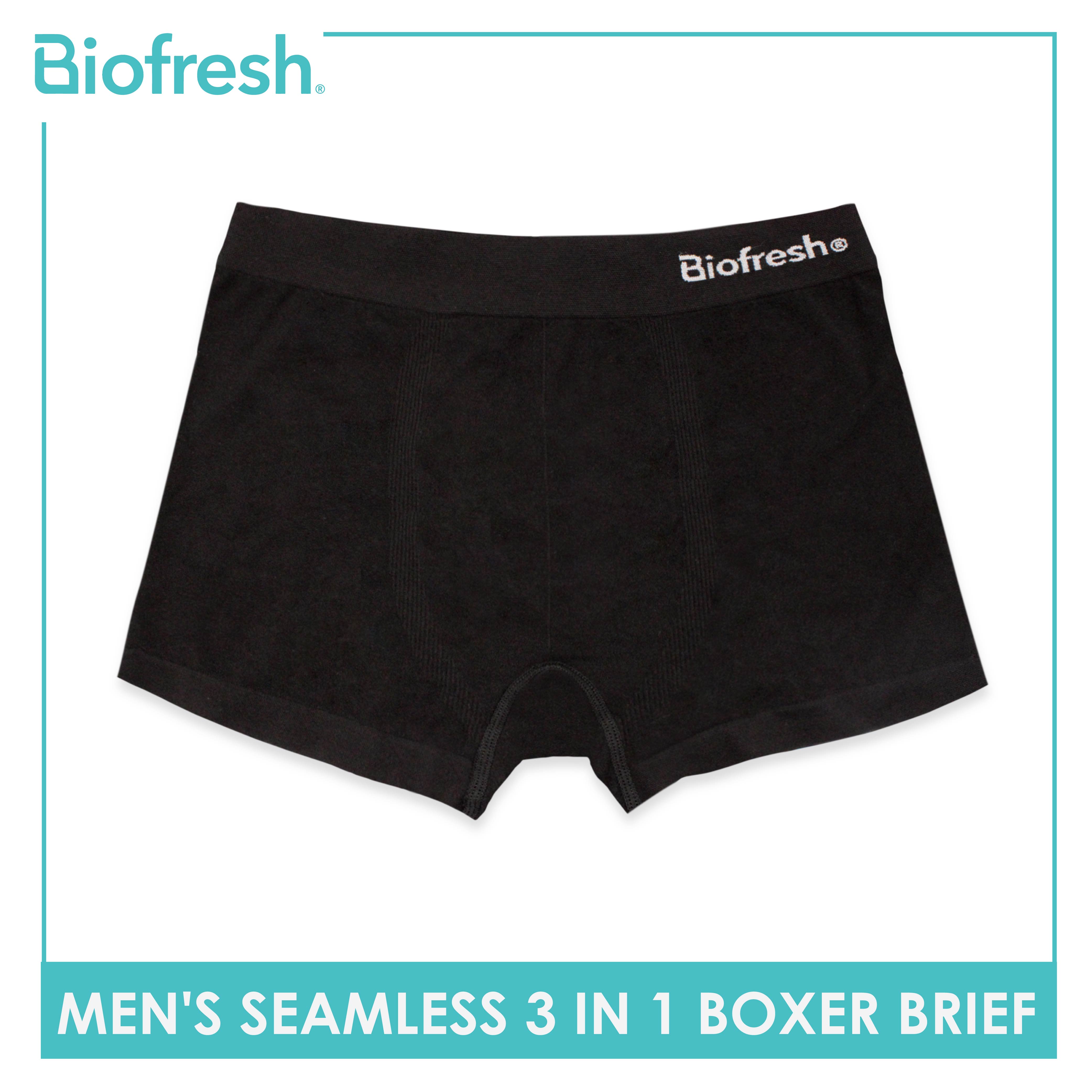 Biofresh 3in1 Men's Boxer Brief Odor Free Cotton-Rich Underwear UMBBG9