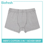 Biofresh Men's Antimicrobial Cotton Boxer Brief 3 pieces in a pack UMBBG2