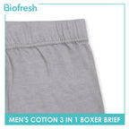 Biofresh Men's Antimicrobial Cotton Boxer Brief 3 pieces in a pack UMBBG2