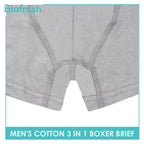 Biofresh Men's Antimicrobial Cotton Boxer Brief 3 pieces in a pack UMBBG2