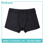 Biofresh Men's Antimicrobial Cotton Boxer Brief 3 pieces in a pack UMBBG2