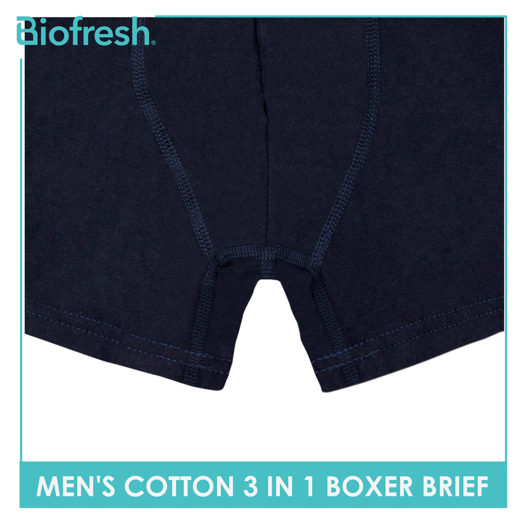 Biofresh Men's Antimicrobial Cotton Boxer Brief 3 pieces in a pack UMBBG2