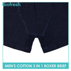 Biofresh Men's Antimicrobial Cotton Boxer Brief 3 pieces in a pack UMBBG2
