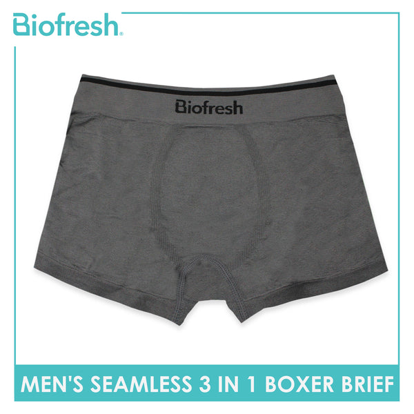 Biofresh Men's Antimicrobial Seamless Boxer Brief 3 pieces in a pack UMBBG6