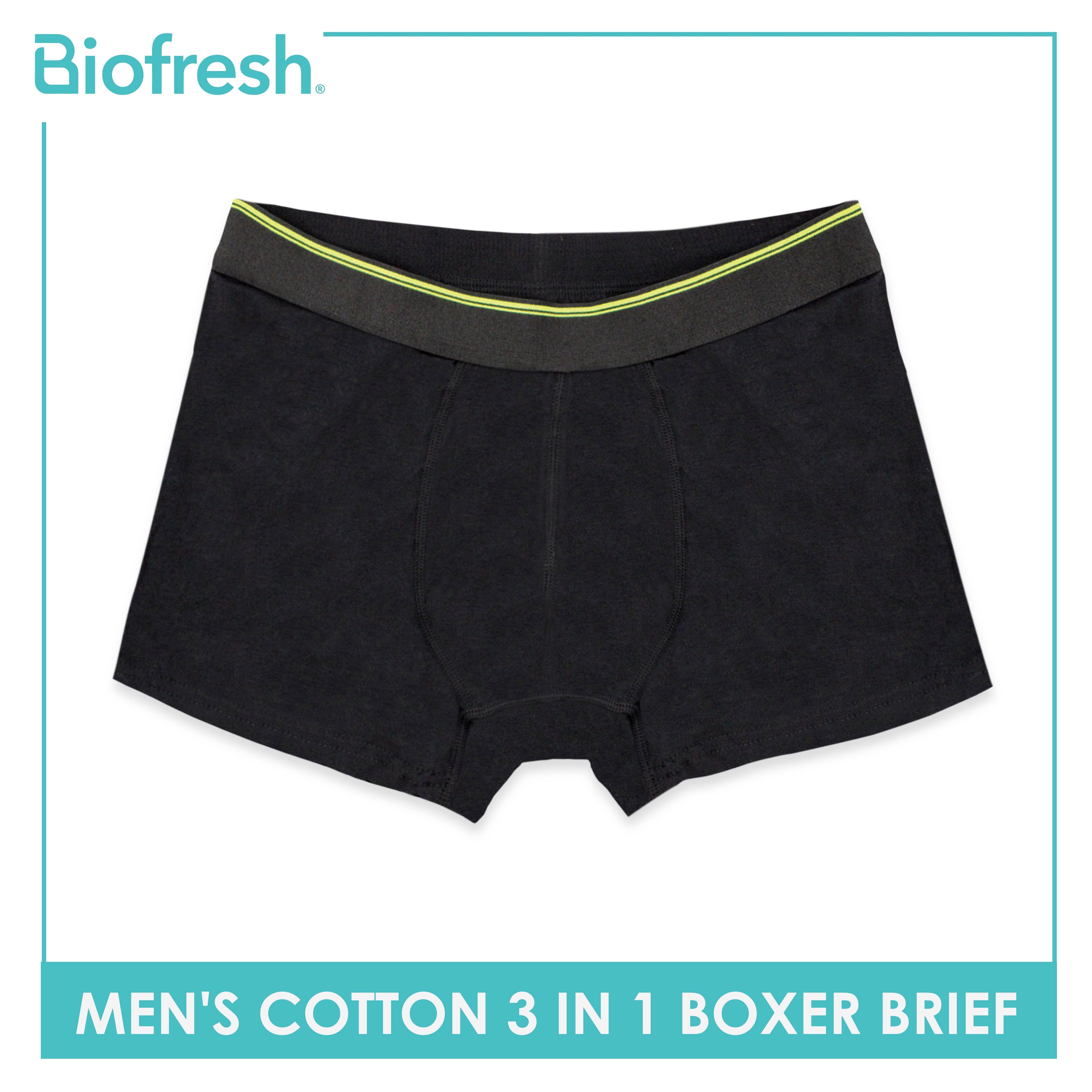 Biofresh Men's Antimicrobial Cotton Boxer Brief 3 pieces in a pack UMBBG9