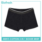 Biofresh Men's Antimicrobial Cotton Boxer Brief 3 pieces in a pack UMBBG9