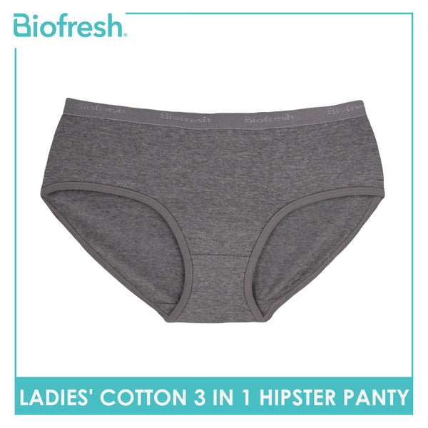 Biofresh Ladies' Antimicrobial Cotton Hipster Panty 3 pieces in a pack ULPHG9