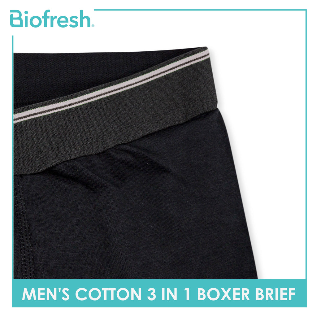 Biofresh Men's Antimicrobial Cotton Boxer Brief 3 pieces in a pack UMBBG9