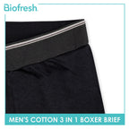 Biofresh Men's Antimicrobial Cotton Boxer Brief 3 pieces in a pack UMBBG9