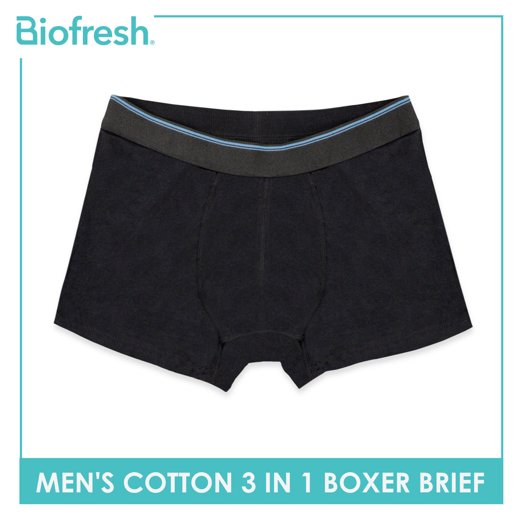 Biofresh Men's Antimicrobial Cotton Boxer Brief 3 pieces in a pack UMBBG9