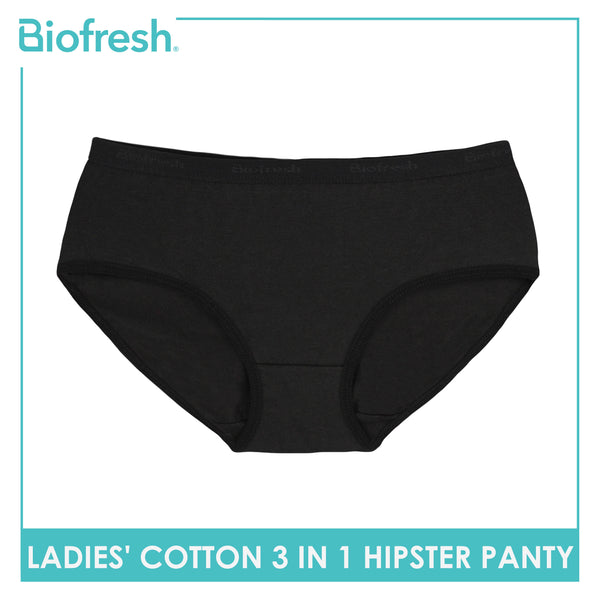 Biofresh Ladies' Antimicrobial Cotton Hipster Panty 3 pieces in a pack ULPHG9