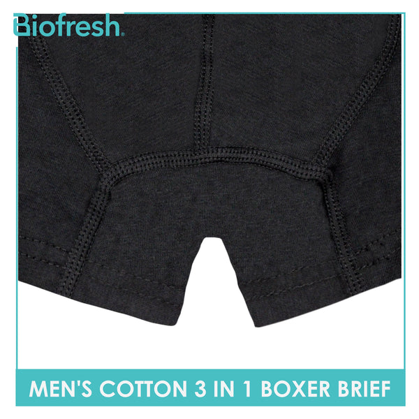Biofresh Men's Antimicrobial Cotton Boxer Brief 3 pieces in a pack UMBBG9