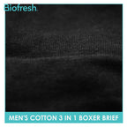 Biofresh Men's Antimicrobial Cotton Boxer Brief 3 pieces in a pack UMBBG9
