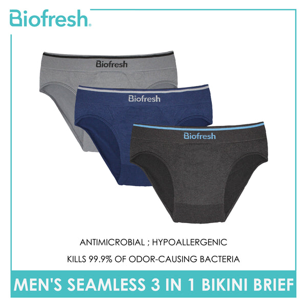 Biofresh Men's Antimicrobial Seamless Bikini Brief 3 pieces in a pack UMBSG8