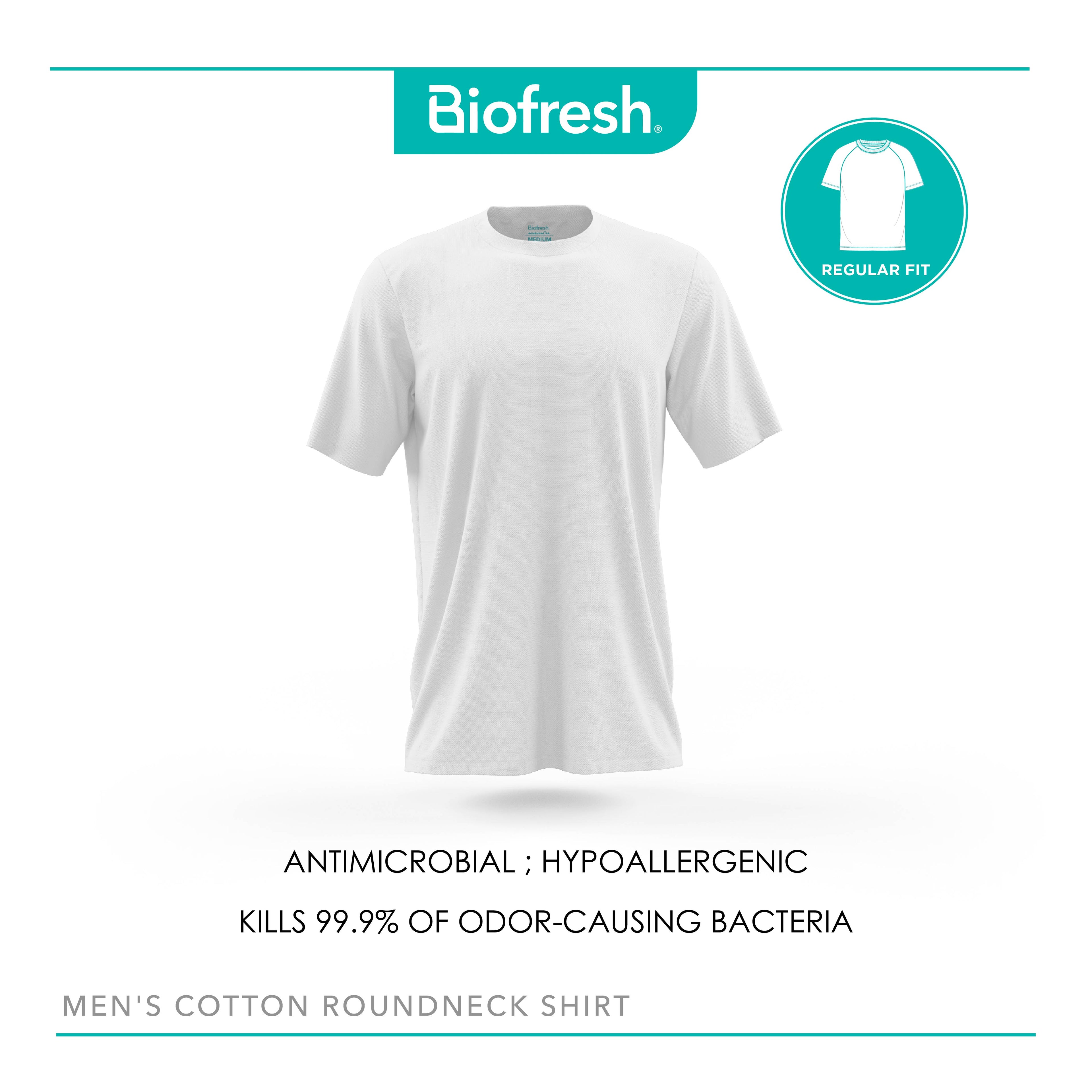 Biofresh Men's Antimicrobial Cotton Classic Regular Fit Roundneck Shirt 1 piece UMSCR1