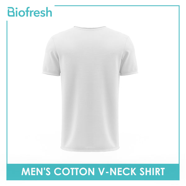 Biofresh Men's Antimicrobial Cotton Classic Regular Fit V-Neck Shirt 1 piece UMSCV1