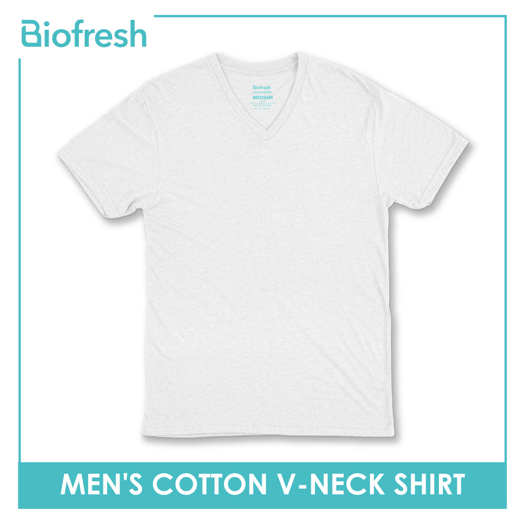 Biofresh Men's Antimicrobial Cotton Classic Regular Fit V-Neck Shirt 1 piece UMSCV1