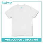 Biofresh Men's Antimicrobial Cotton Classic Regular Fit V-Neck Shirt 1 piece UMSCV1