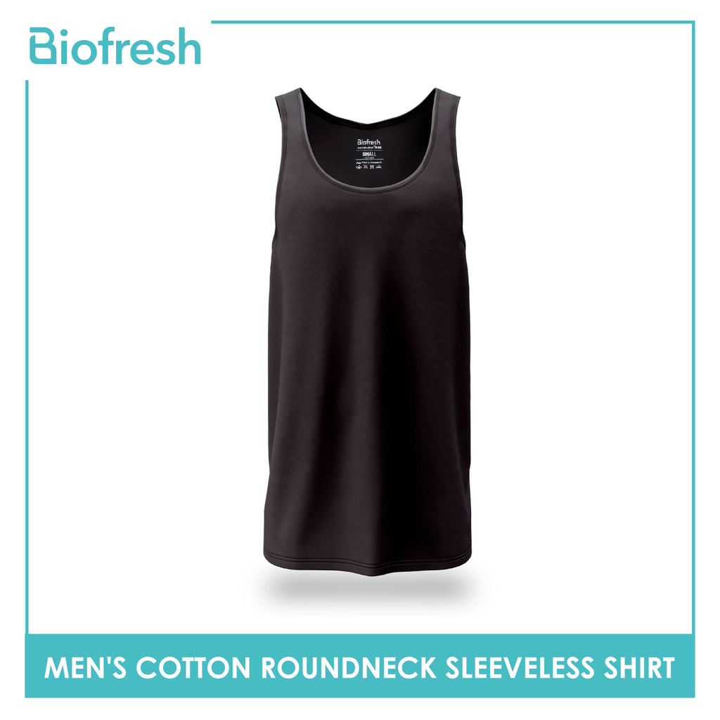 Biofresh Men's Antimicrobial Cotton Premium Slim Fit Roundneck Sleeveless Shirt 1 piece UMSSP1