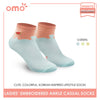 OMO OLCE9207 Ladies' Casual Embroided Ankle Socks