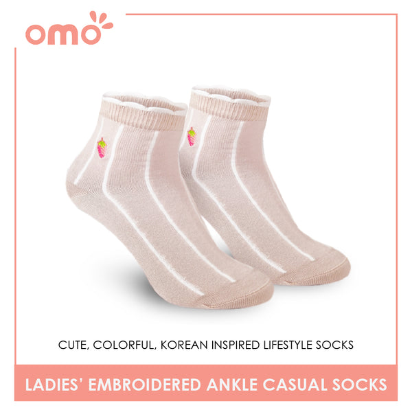 OMO OLCE1802 Ladies Cotton Ankle Casual Socks 1 Pair (4364849479785)