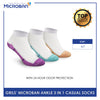 Microban Girls' Cotton Lite Casual Ankle Socks 3 pairs in a pack VGCKG12