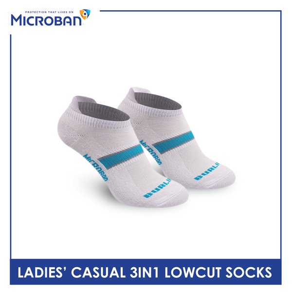 Microban Ladies' Cotton Lite Casual Low Cut Socks 3 pairs in a pack VLCKG15