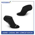 Microban Ladies’ Cotton Lite Thin Casual Low Cut Socks 3 pairs in a pack VLCKG16
