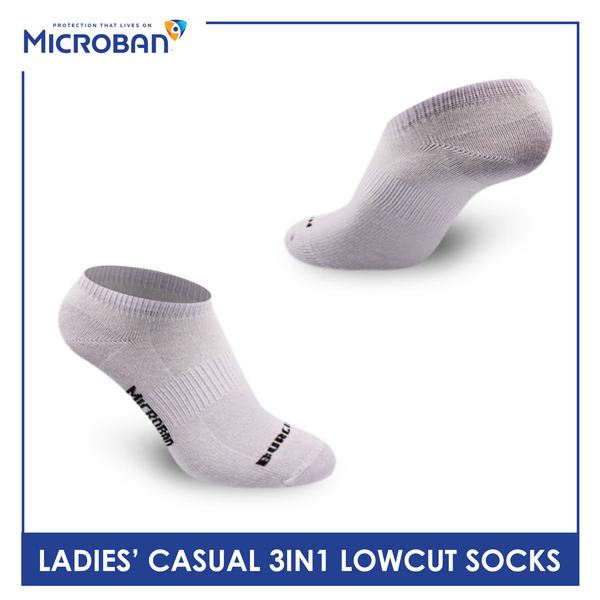 Microban Ladies' Cotton Lite Casual Low Cut Socks 3 pairs in a pack VLCKG16